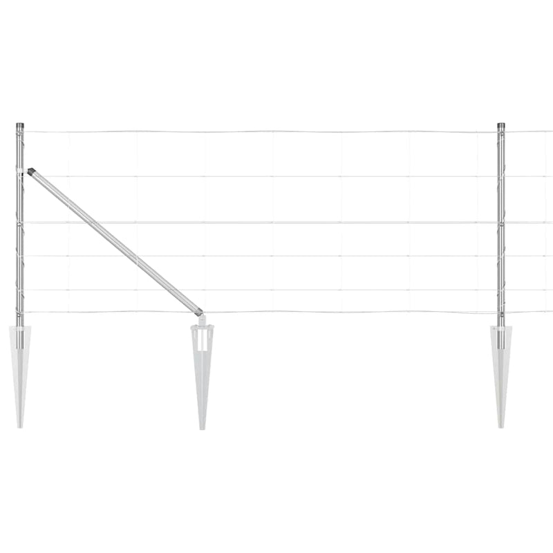 vidaXL Legelőkerítés Ezüst 100 x 0.8 m Horganyzott acél