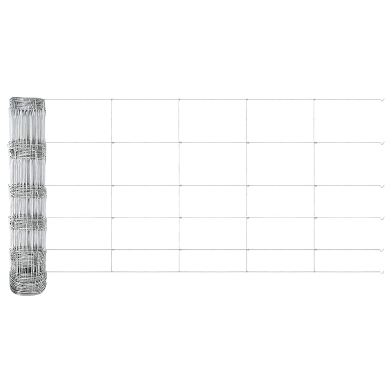 vidaXL Legelőkerítés Ezüst 100 x 0.8 m Horganyzott acél