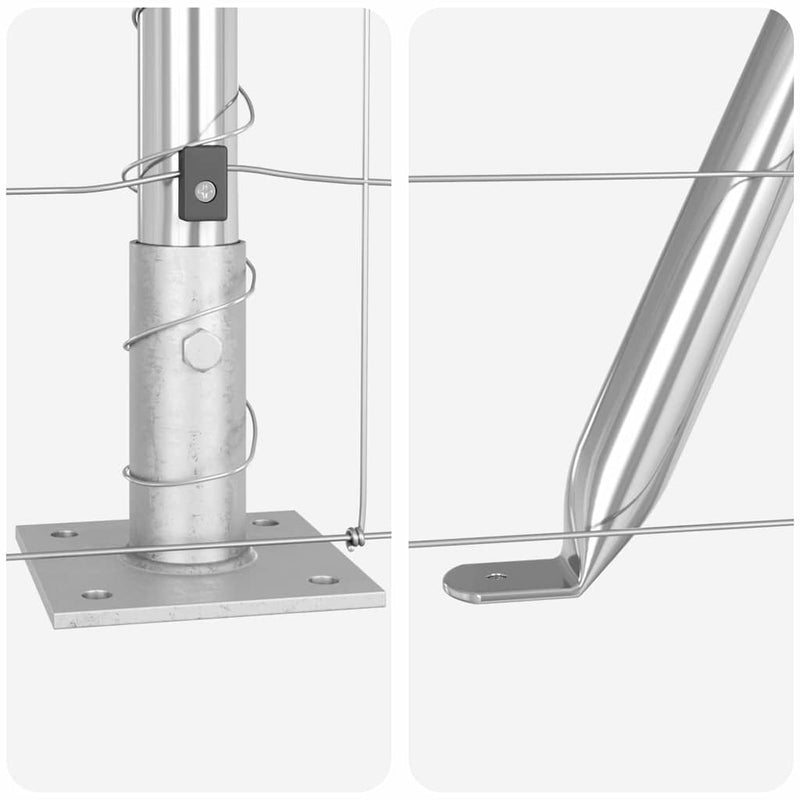 vidaXL Legelőkerítés Ezüst 25 x 0.8 m Horganyzott acél