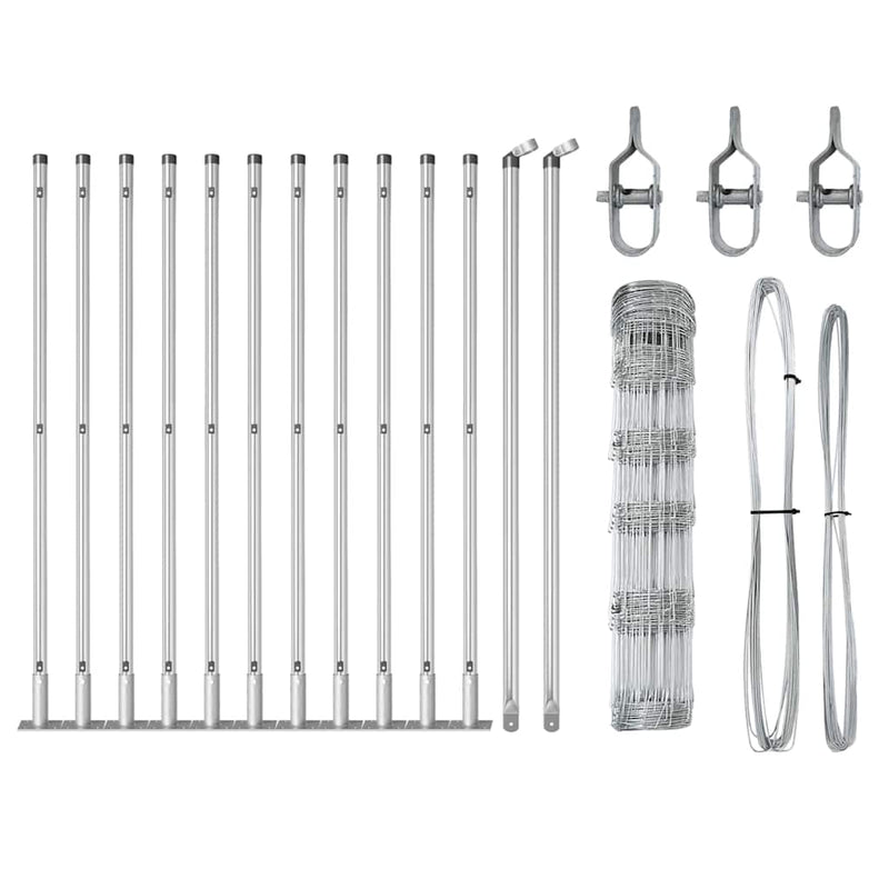 vidaXL Legelőkerítés Ezüst 25 x 0.8 m Horganyzott acél