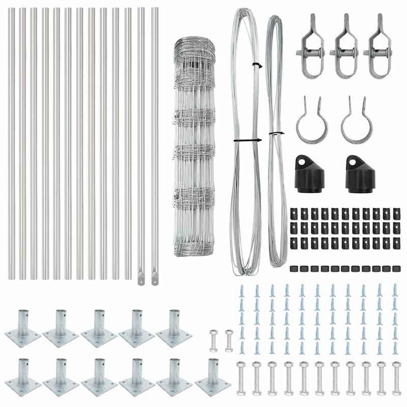 vidaXL Legelőkerítés Ezüst 25 x 0.8 m Horganyzott acél