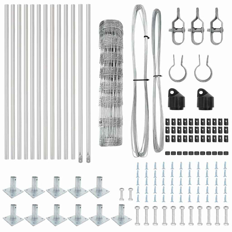 vidaXL Legelőkerítés Ezüst 25 x 0.8 m Horganyzott acél