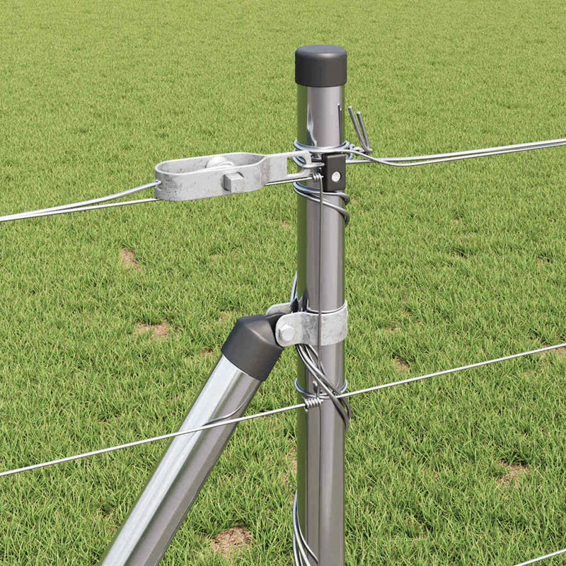 vidaXL Legelőkerítés Ezüst 25 x 0.8 m Horganyzott acél