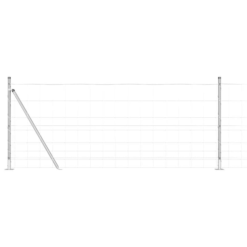 vidaXL Legelőkerítés Ezüst 25 x 1 m Horganyzott acél