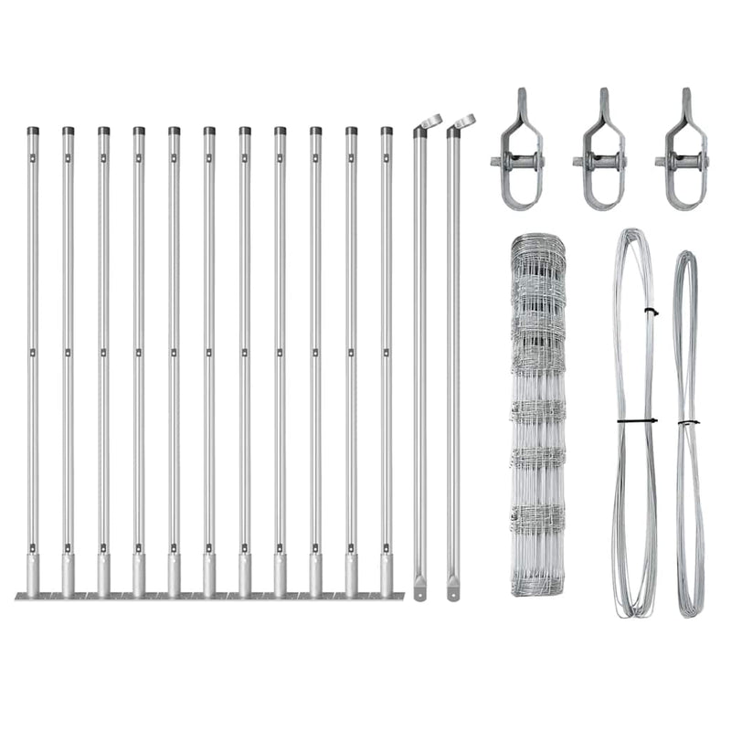 vidaXL Legelőkerítés Ezüst 25 x 1 m Horganyzott acél