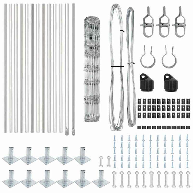 vidaXL Legelőkerítés Ezüst 25 x 1 m Horganyzott acél
