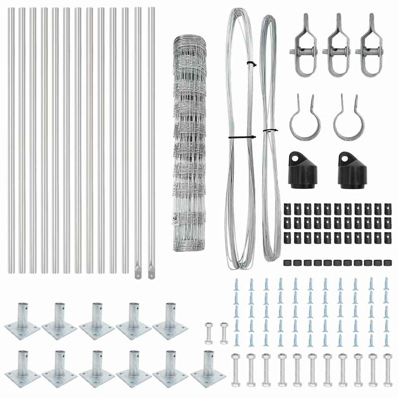vidaXL Legelőkerítés Ezüst 25 x 1 m Horganyzott acél