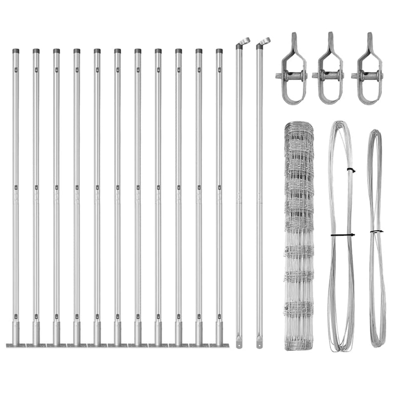 vidaXL Legelőkerítés Ezüst 25 x 1.2 m Horganyzott acél