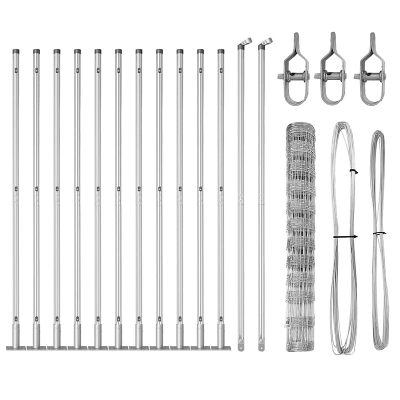 vidaXL Legelőkerítés Ezüst 25 x 1.2 m Horganyzott acél
