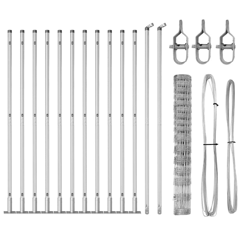 vidaXL Legelőkerítés Ezüst 25 x 1.2 m Horganyzott acél