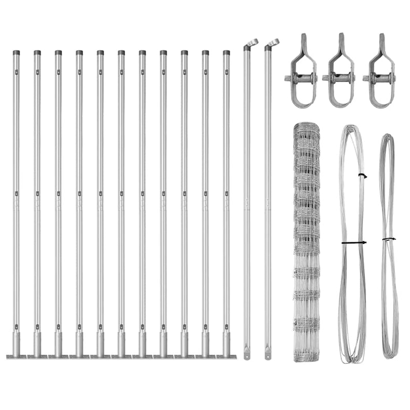 vidaXL Legelőkerítés Ezüst 25 x 1.4 m Horganyzott acél