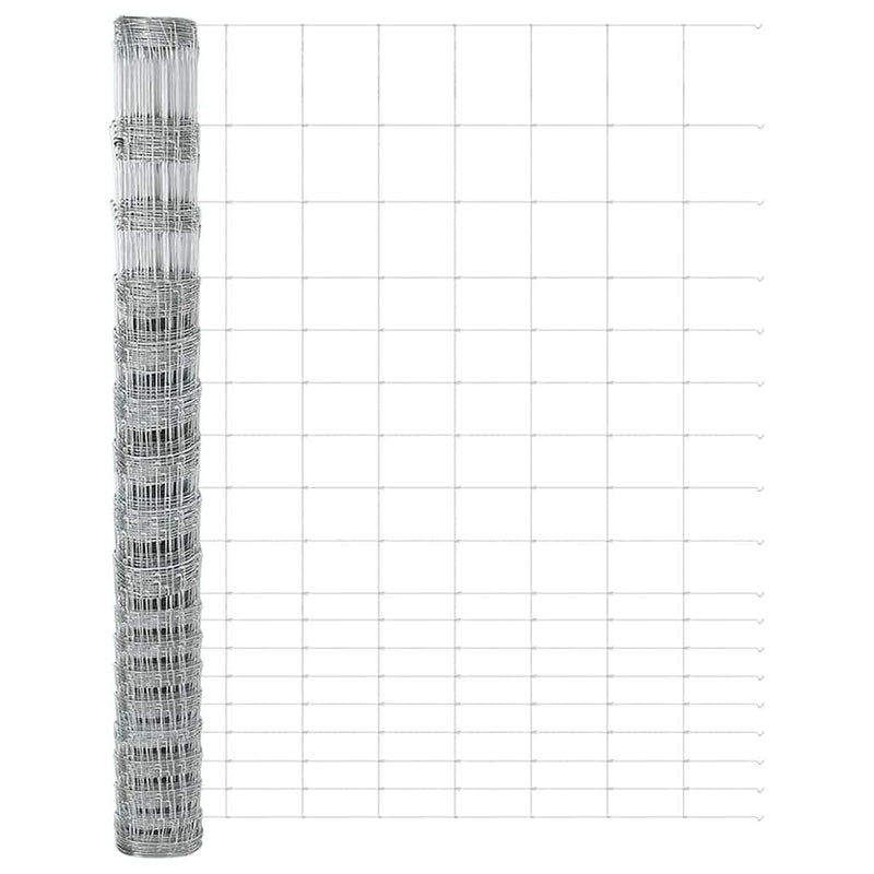 vidaXL Legelőkerítés Ezüst 25 x 1.5 m Horganyzott acél