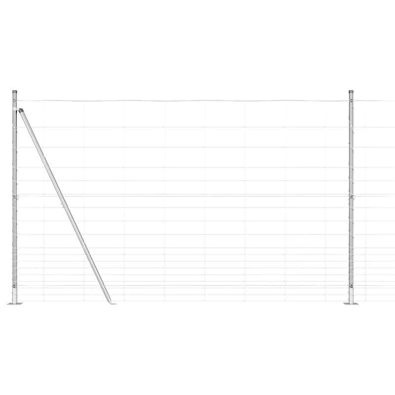 vidaXL Legelőkerítés Ezüst 25 x 1.5 m Horganyzott acél