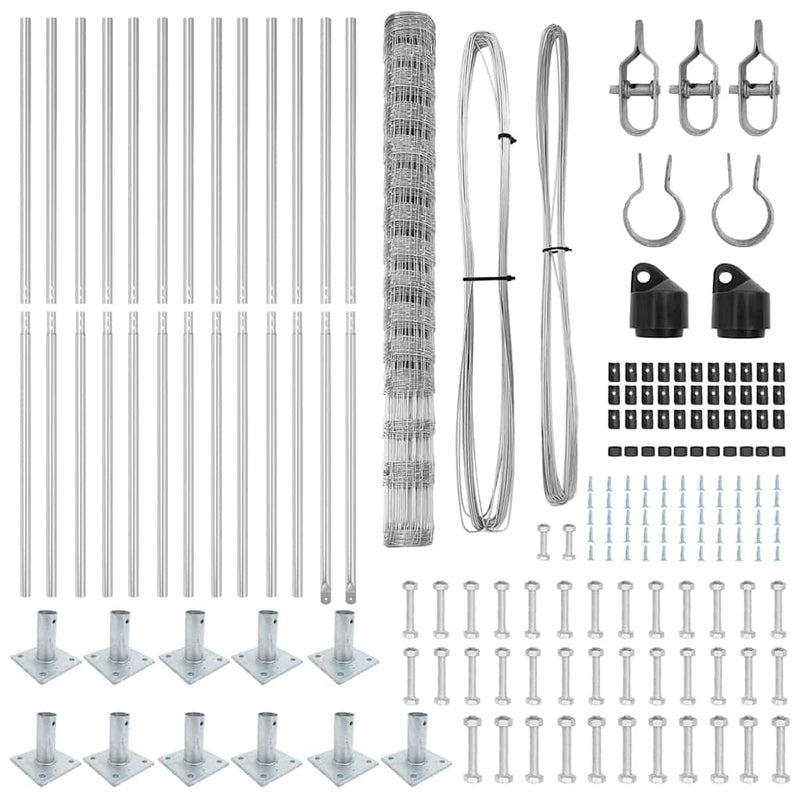 vidaXL Legelőkerítés Ezüst 25 x 1.6 m Horganyzott acél