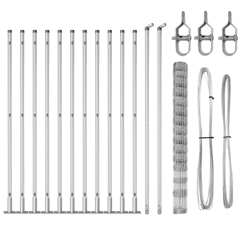 vidaXL Legelőkerítés Ezüst 25 x 1.6 m Horganyzott acél