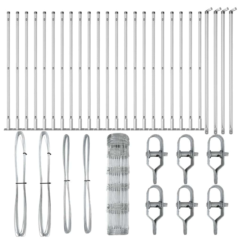 vidaXL Legelőkerítés Ezüst 50 x 0.8 m Horganyzott acél