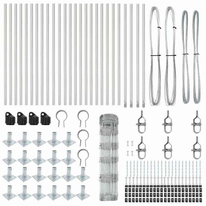 vidaXL Legelőkerítés Ezüst 50 x 0.8 m Horganyzott acél