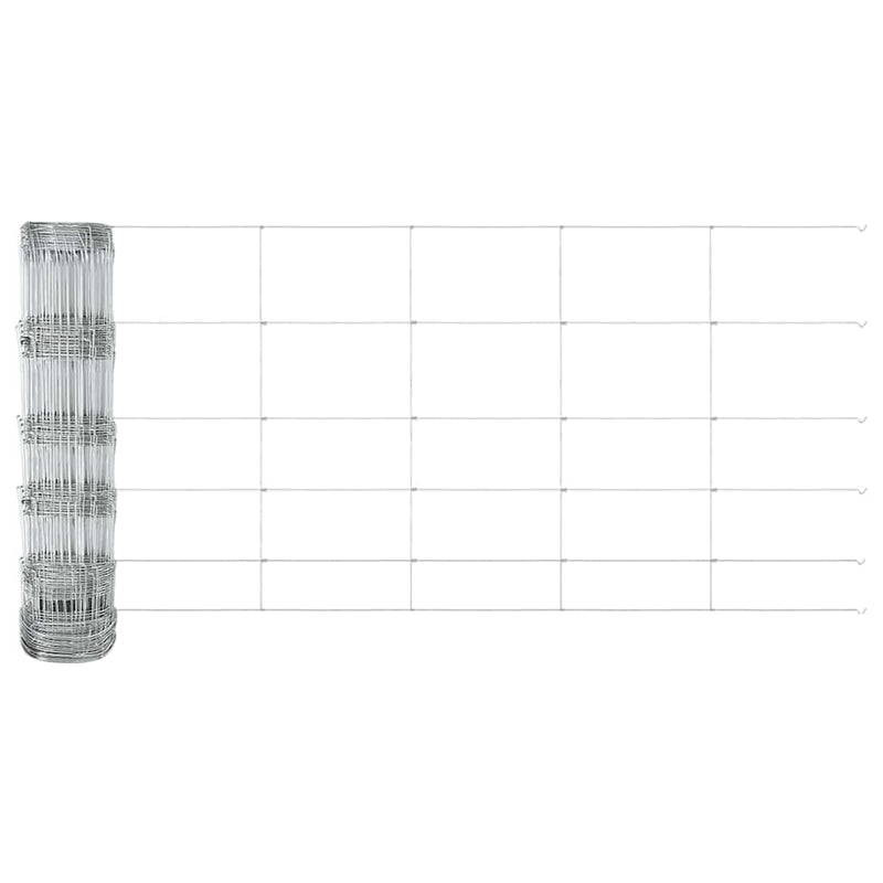 vidaXL Legelőkerítés Ezüst 50 x 0.8 m Horganyzott acél