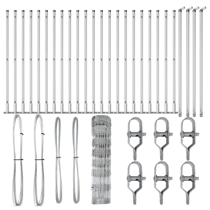 vidaXL Legelőkerítés Ezüst 50 x 0.8 m Horganyzott acél