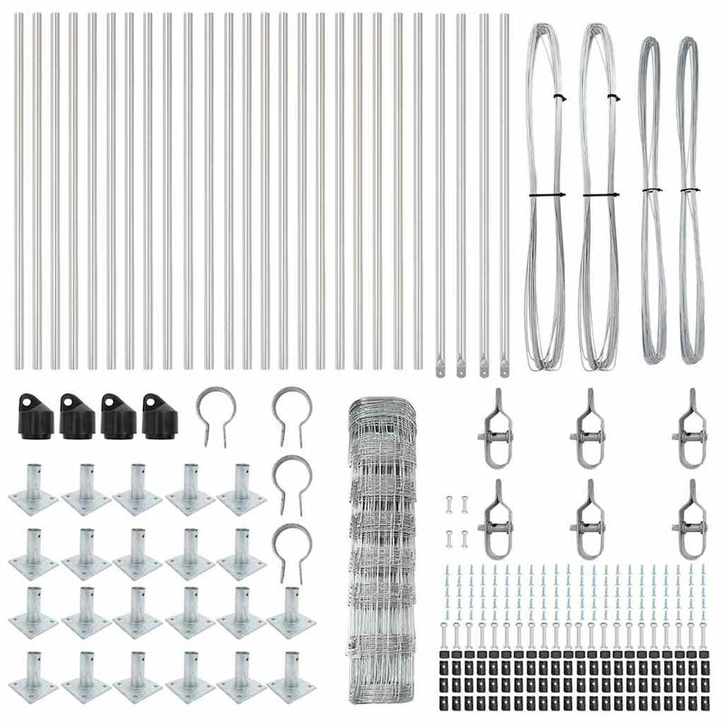 vidaXL Legelőkerítés Ezüst 50 x 0.8 m Horganyzott acél