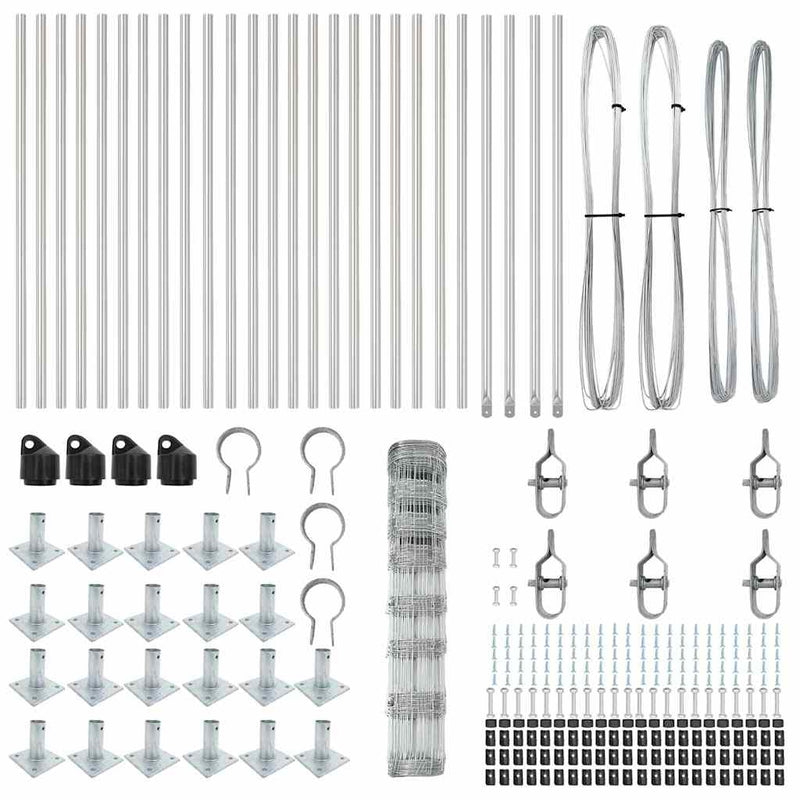 vidaXL Legelőkerítés Ezüst 50 x 1 m Horganyzott acél