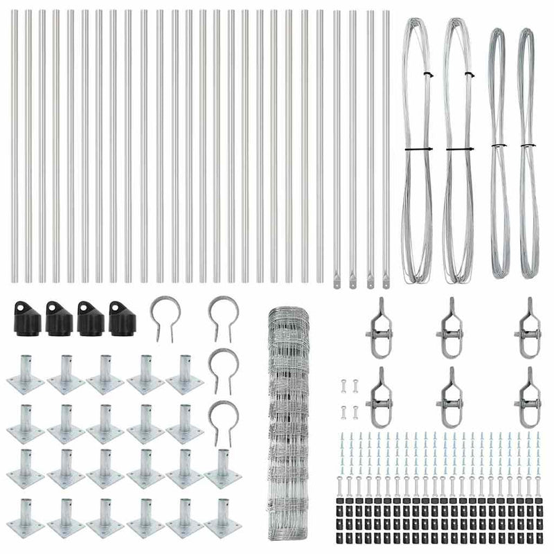 vidaXL Legelőkerítés Ezüst 50 x 1 m Horganyzott acél