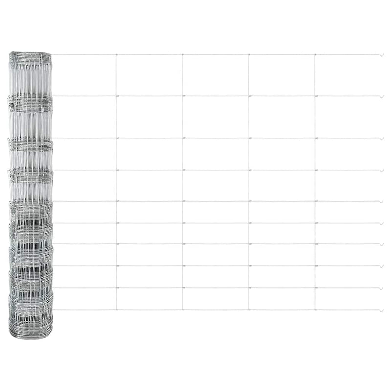 vidaXL Legelőkerítés Ezüst 50 x 1.2 m Horganyzott acél