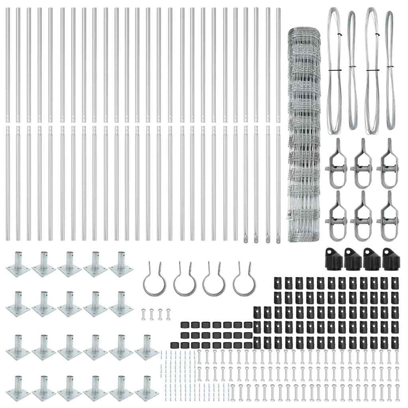 vidaXL Legelőkerítés Ezüst 50 x 1.2 m Horganyzott acél