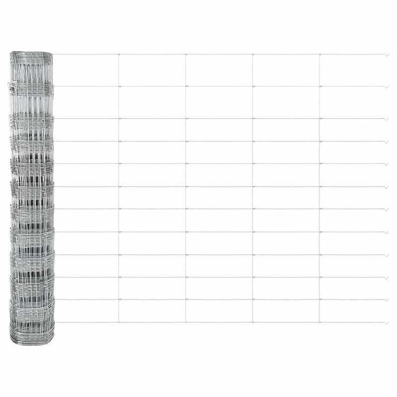 vidaXL Legelőkerítés Ezüst 50 x 1.2 m Horganyzott acél