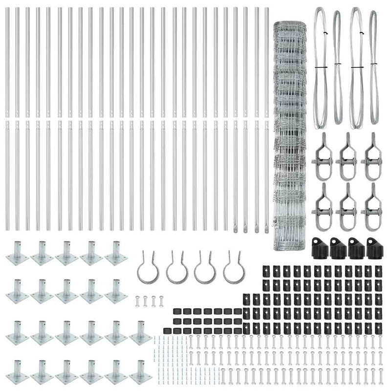 vidaXL Legelőkerítés Ezüst 50 x 1.2 m Horganyzott acél