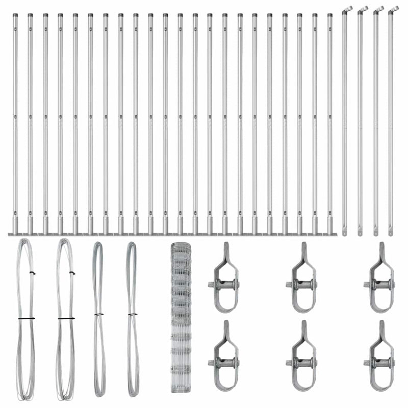 vidaXL Legelőkerítés Ezüst 50 x 1.4 m Horganyzott acél