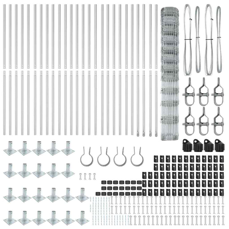vidaXL Legelőkerítés Ezüst 50 x 1.4 m Horganyzott acél