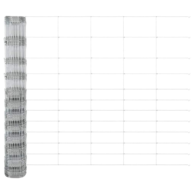 vidaXL Legelőkerítés Ezüst 50 x 1.4 m Horganyzott acél