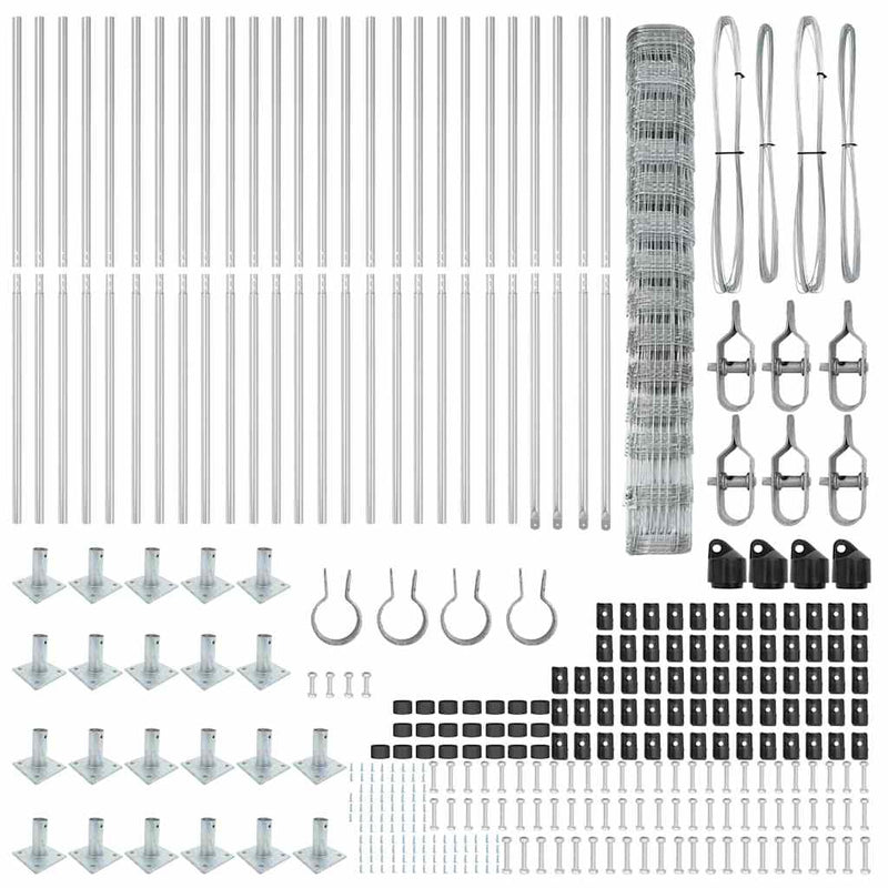 vidaXL Legelőkerítés Ezüst 50 x 1.4 m Horganyzott acél