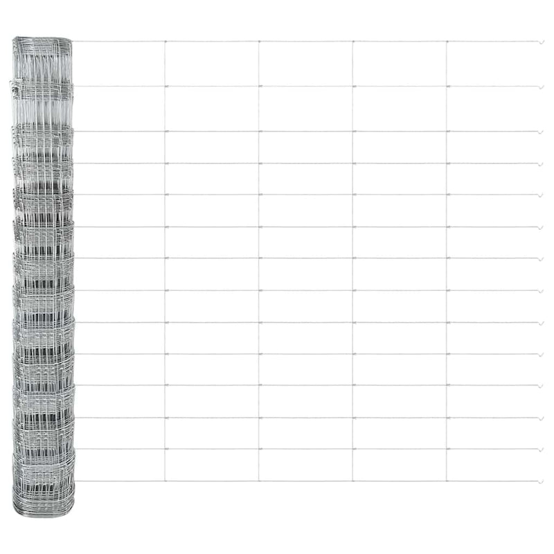 vidaXL Legelőkerítés Ezüst 50 x 1.4 m Horganyzott acél