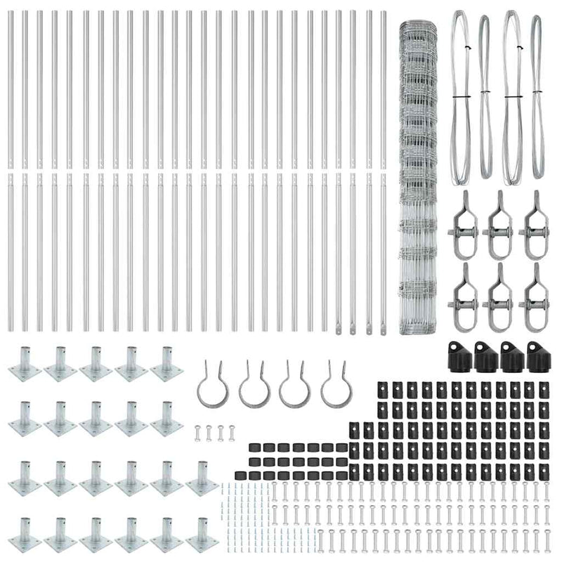 vidaXL Legelőkerítés Ezüst 50 x 1.5 m Horganyzott acél