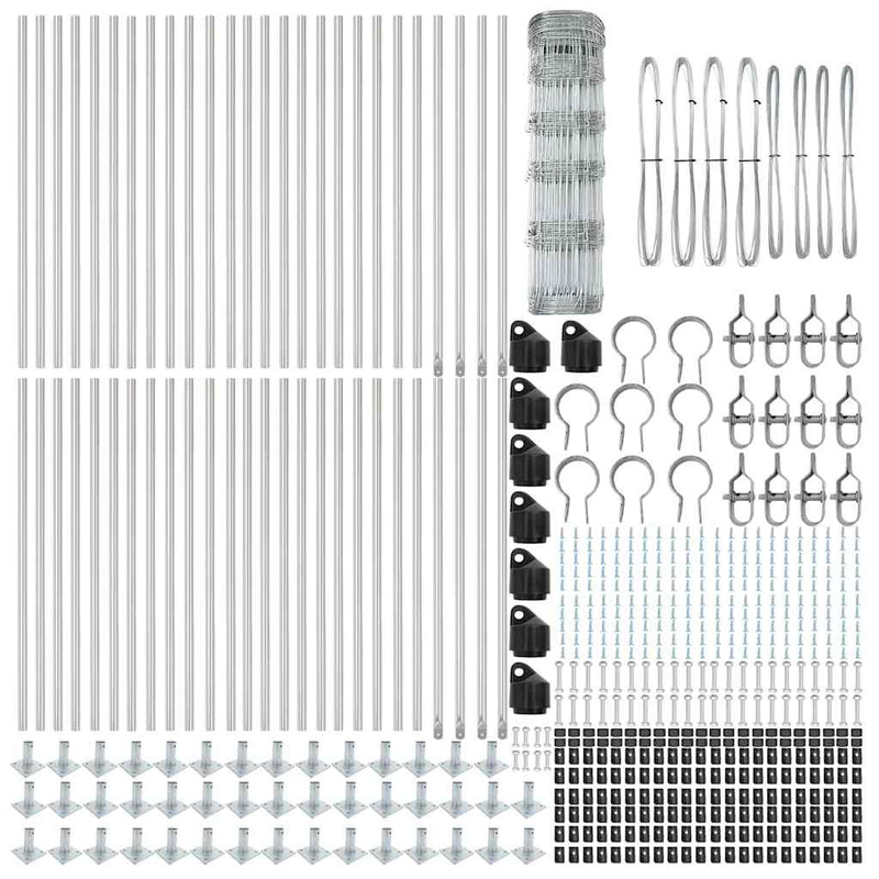 vidaXL Legelőkerítés Ezüst 100 x 0.8 m Horganyzott acél