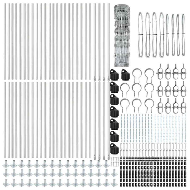 vidaXL Legelőkerítés Ezüst 100 x 0.8 m Horganyzott acél