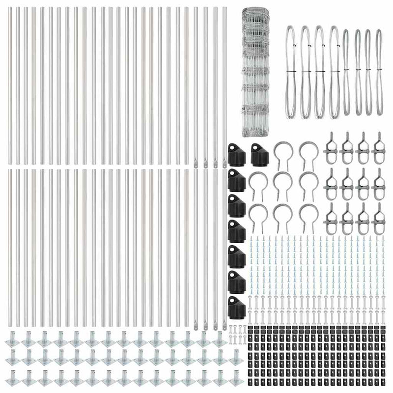 vidaXL Legelőkerítés Ezüst 100 x 1 m Horganyzott acél