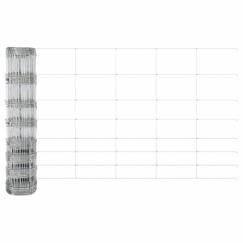 vidaXL Legelőkerítés Ezüst 100 x 1 m Horganyzott acél