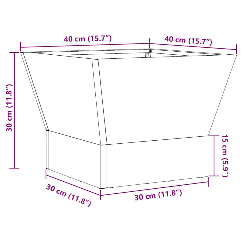vidaXL Tűzrakó Fekete 40 x 40 x 35 cm Acél