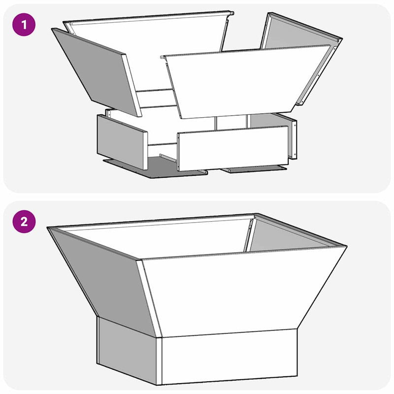 vidaXL Tűzrakó Barna 60 x 60 x 35 cm Acél