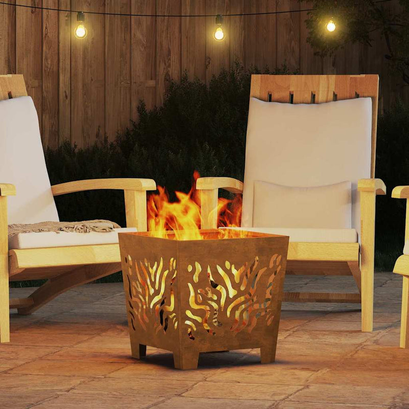 vidaXL Tűzrakó Barna 40 x 40 x 40 cm Acél