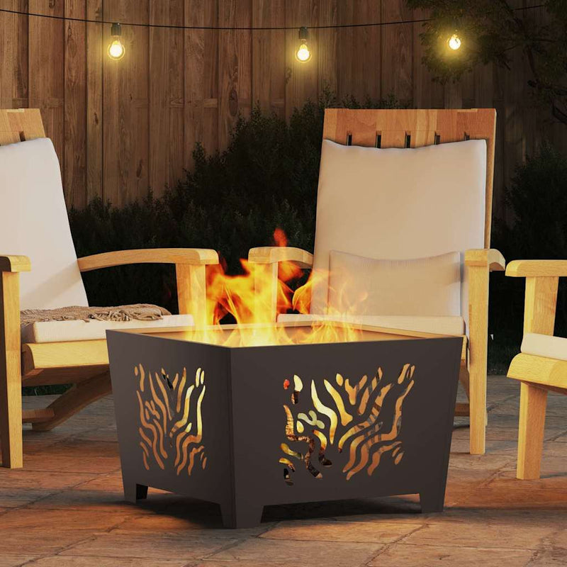 vidaXL Tűzrakó Fekete 60 x 60 x 40 cm Acél