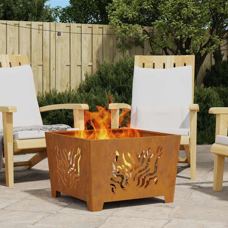 vidaXL Tűzrakó Barna 60 x 60 x 40 cm Acél