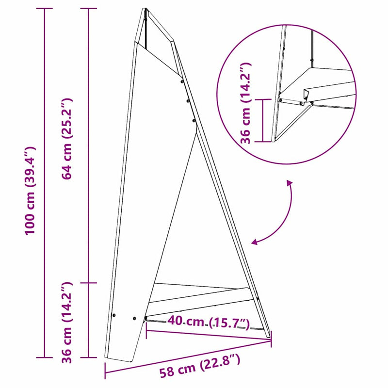 vidaXL Tűzrakó Barna 58 x 40 x 100 cm időjárásálló acél