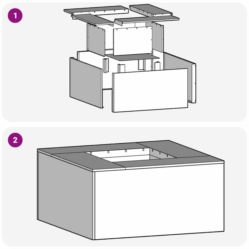vidaXL Tűzrakó Fekete 60 x 60 x 30 cm Acél