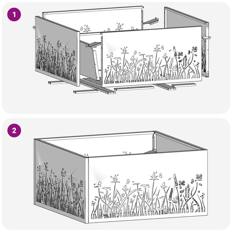 vidaXL Tűzrakó Fekete 60 x 60 x 30 cm Acél
