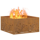 vidaXL Tűzrakó Barna 60 x 60 x 30 cm Acél