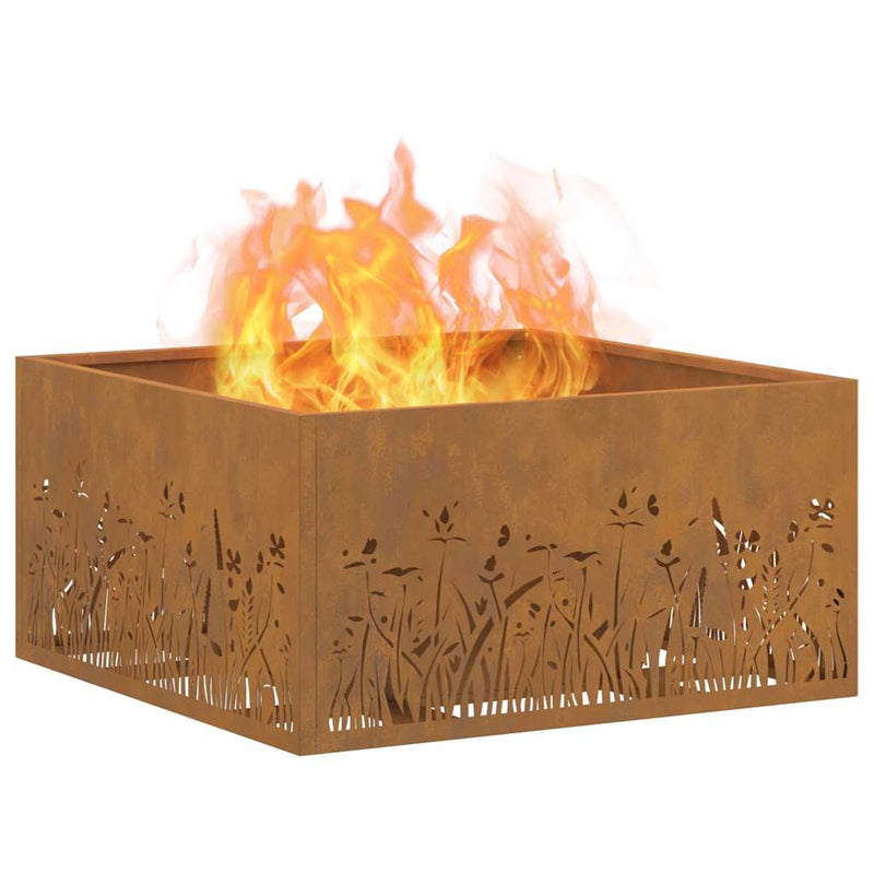 vidaXL Tűzrakó Barna 60 x 60 x 30 cm Acél